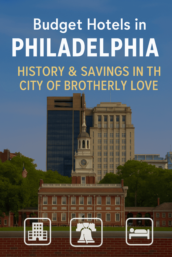 Historic budget hotel exterior in Philadelphia, offering affordable accommodations and easy access to major attractions.