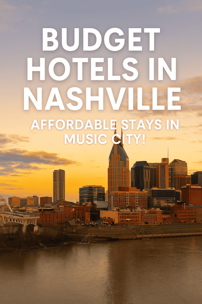 Affordable budget hotel exterior in Nashville, Tennessee, with easy access to music venues and local landmarks.