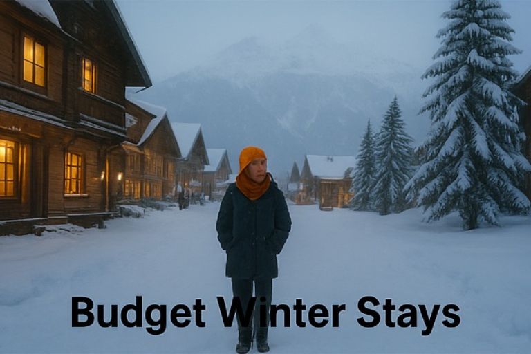 Affordable winter holiday stays in a snowy village