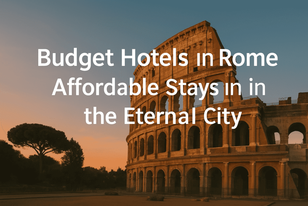 Budget hotels in Rome – Colosseum view at sunset with affordable stays