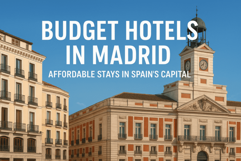 Budget hotels in Madrid near Puerta del Sol with historic buildings and affordable city stays in Spain’s capital